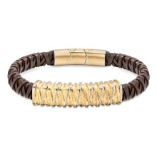 Bracelet - POLICE - PEJGB2112301 - Marron et doré - Métal - Homme