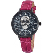Damen Uhr - Police - PL16032MSB.02 - Schwarzes Leder - Wasserdichtigkeit 3 ATM - Schicker Stil