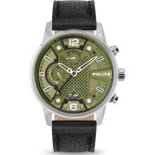 Montre - POLICE - PEWJF2203305 - Analogique - Cuir Noir - Homme Chic