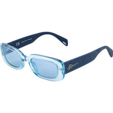 Sonnenbrille Police SPLA17 53/20/140 6N1X GLÄNZEND TRANSPARENT HELLBLAU AKRYL FRAU POL SUN SPLA17 6N1X 53 20 140