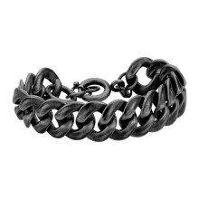 Collier - Polizei - S14AGM01C - Edelstahl - Schwarz - Herren