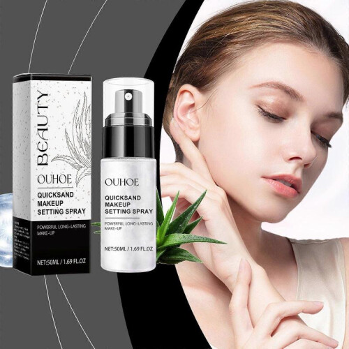 OUHOE quicksand makeup setting spray is natural, light, multi effect, moisturizing, breathable, and refreshing, portable, makeup holding spray 1