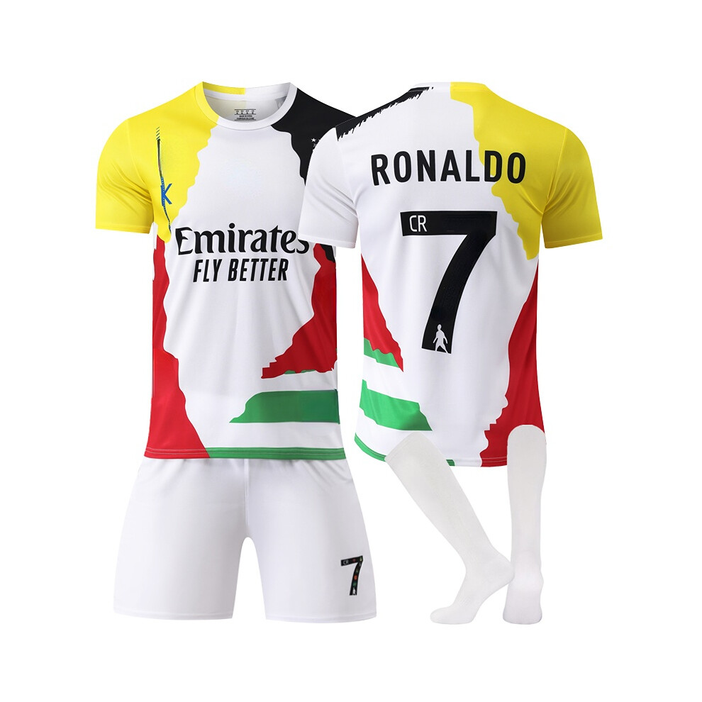 (M(170-175CM)) Zimin 25/26 Football Star All Club Commemorative Football Activewear #7 Ronaldo Football Fans Training Shirt For Kids And Adult