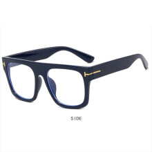 (Blue, +0.50 strength) Men Women Large Frame Blue Light Blocking Reading Glasses Classic Square Glasses