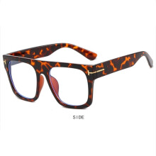 (Leopard, +2.00 strength) Men Women Large Frame Blue Light Blocking Reading Glasses Classic Square Glasses