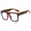 (Leopard, +2.00 strength) Men Women Large Frame Blue Light Blocking Reading Glasses Classic Square Glasses 1
