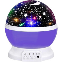 DS Living Moon and Star Projector Night Light for Children Purple