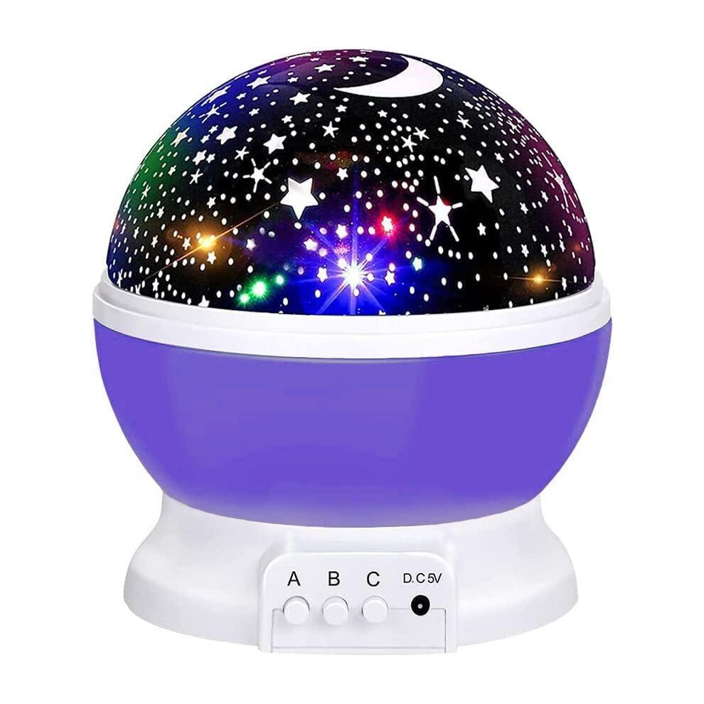 Ds Living Moon And Star Projector Night Light For Children Purple