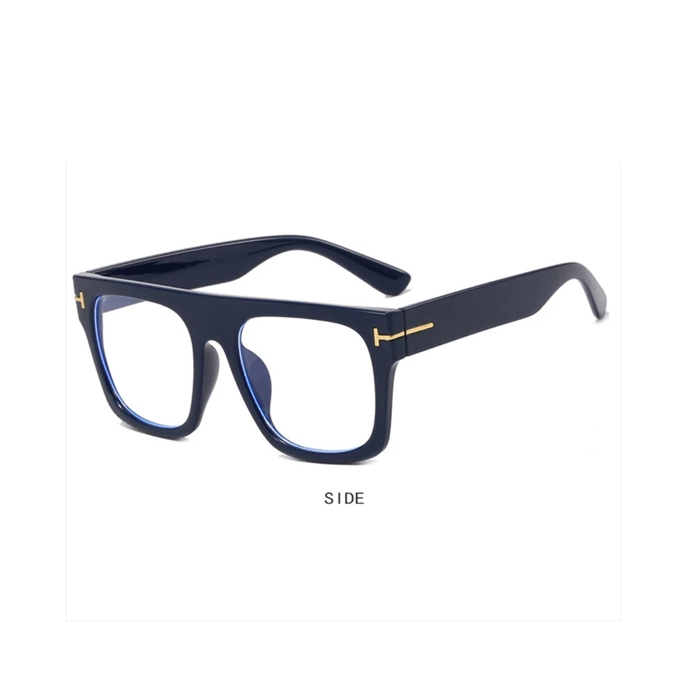 (Blue, +2.00 strength) Men Women Large Frame Blue Light Blocking Reading Glasses Classic Square Glasses +0.25 TO +6.0