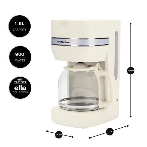 Hamilton Beach Hamilton Beach, Filter Coffee Machine, Ella, 1.5L, 900W, HBC9453MC 2