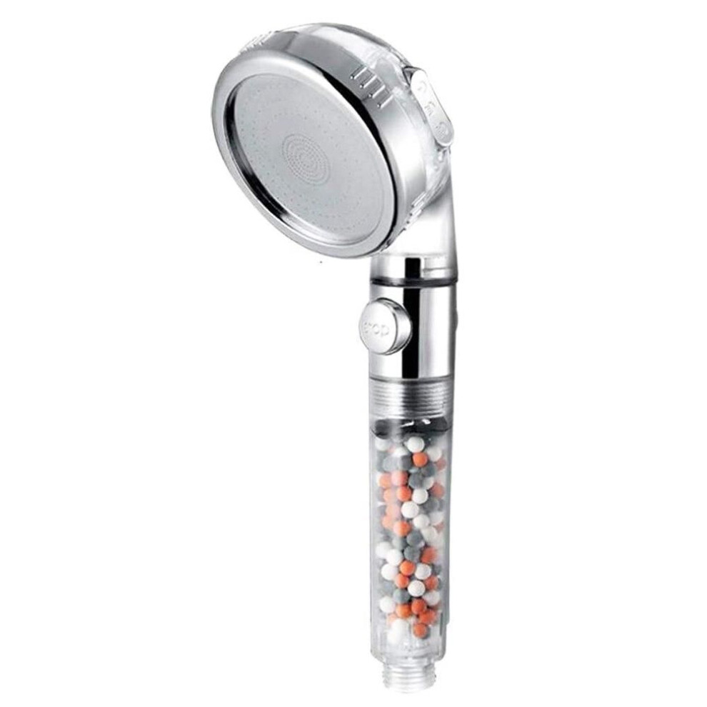 Bathroom 3 Modes High Pressure Adjustment Ionic Mineral Anion On/off Switch Button Water Saving Handheld Shower Head