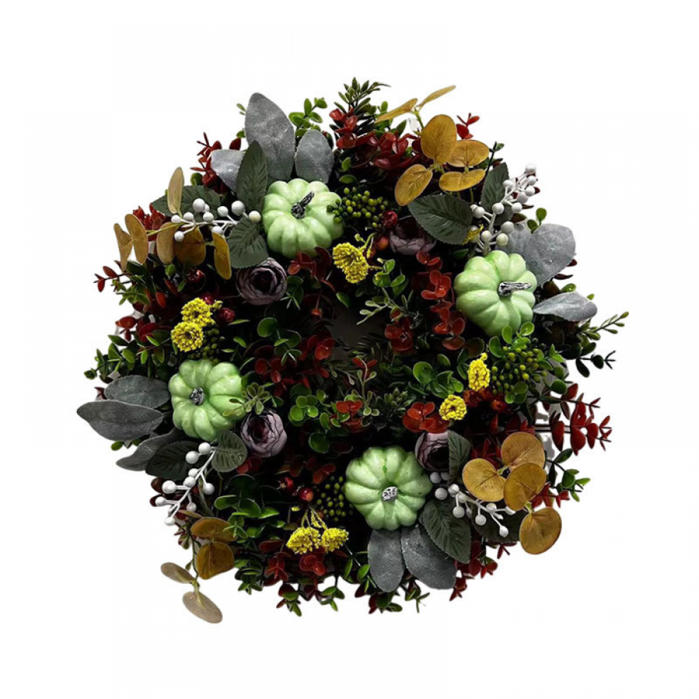 Couronne de décoration de Noël 2023, couronne de citrouilles