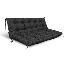 Set Gartenkissen 120/80 cm + 120/40 cm für Palettenbank wasserdicht schwarz
