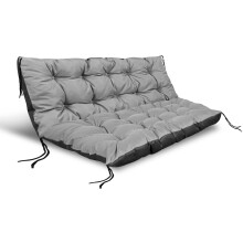 Gartenkissen-Set 120/80 cm + 120/40 cm für eine Palettenbank, wasserfest, grau