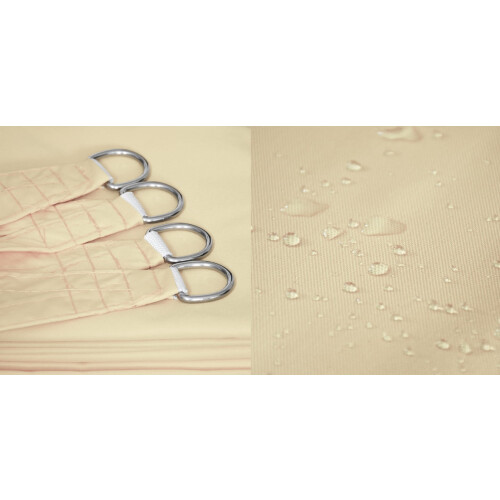 Voile d'ombrage imperméable en corde 4 x 3 m beige 2