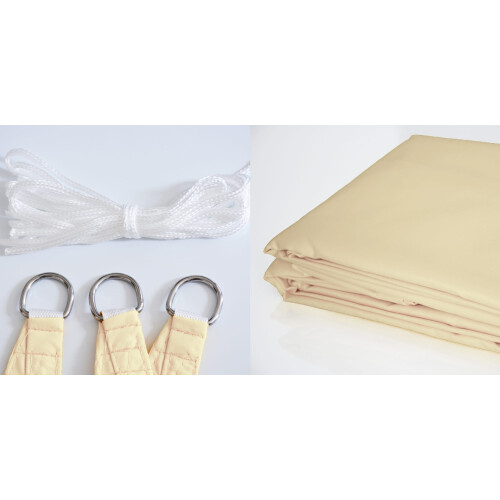 Voile d'ombrage imperméable en corde 4 x 3 m beige 1