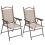 Outsunny Outsunny Folding Chairs Set, Breathable Mesh Fabric Seat, Mixed Brown 9