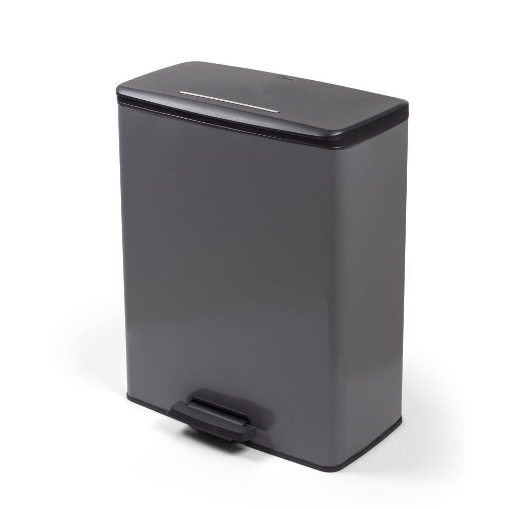 Curver Deco Bin Rectangular Pedal 65L, Cool Grey