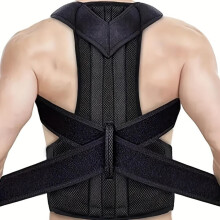 (black, 3XL) One-piece Back Adjustable Unisex Trainer, Back Brace Reinforcement Orthotic Support Fixation Belt