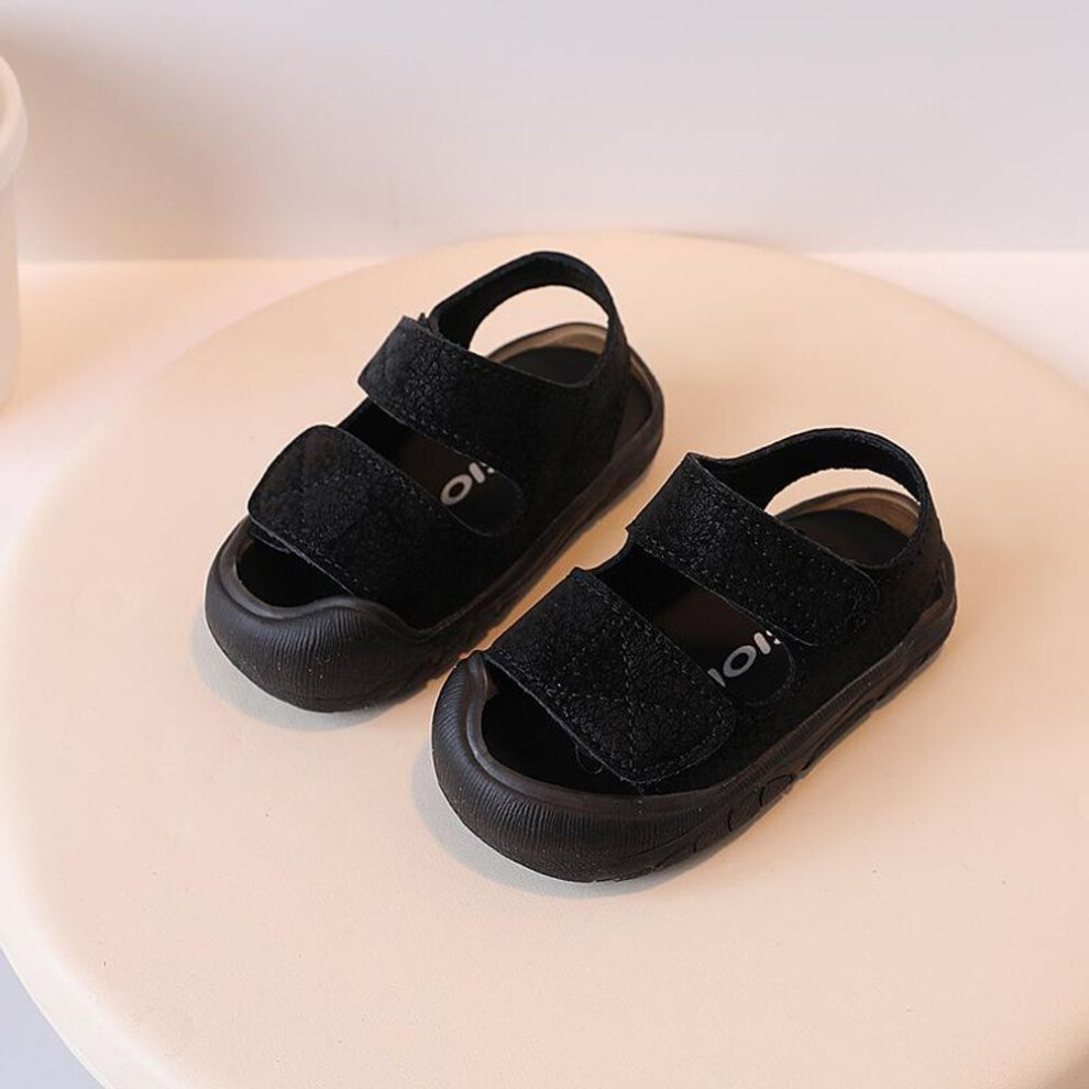 (black, Size 22/14.5cm inner length) Anti-collision Baby Sandals - Soft Bottom Closed-toe Shoes For Toddlers, Boys & Girls (ages 1-3)