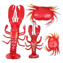 1 Set of Artificial Lobster Crab Plastic Model Fish Tank Adornment Party Decor