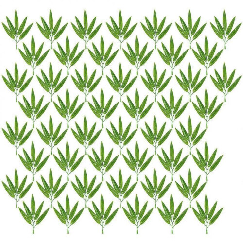 100 Pcs Simulated Bamboo Leaves Bamboo Branches Adornment Bamboo Pole Decor