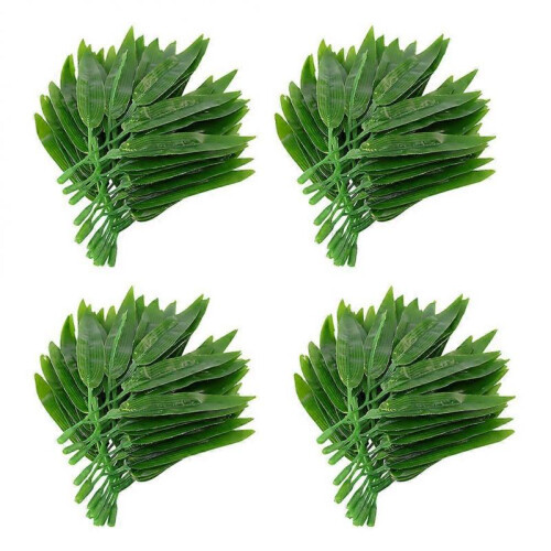 100 Pcs Simulated Bamboo Leaves Bamboo Branches Adornment Bamboo Pole Decor 1