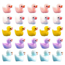 60Pcs Bonsai Miniature Decor Resin Duck Charms Resin Decoration Micro Landscape Decor