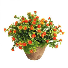 Artificial Plants Simulated Plant Decorative Bonsai Plastic Flower for Home Decoration (Orange)