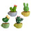 4PCS Spring Cactus Small Potted Plants Decor Cake Baking Ornament (Green) 4