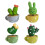 4PCS Spring Cactus Small Potted Plants Decor Cake Baking Ornament (Green) 2