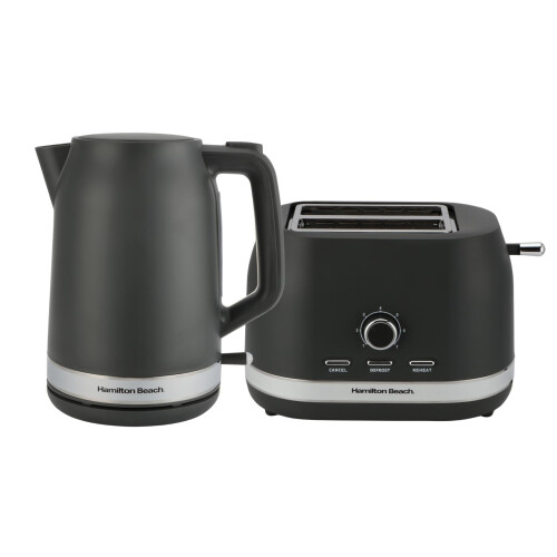 Hamilton Beach Hamilton Beach, Kettle & Toaster Set, Ella Collection, Charcoal, HBELLAMCH