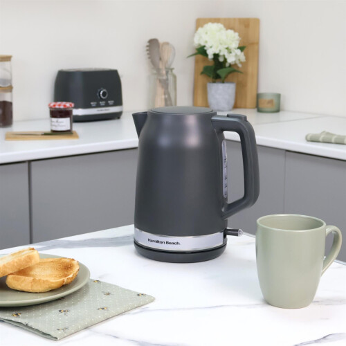 Hamilton Beach Hamilton Beach, Kettle & Toaster Set, Ella Collection, Charcoal, HBELLAMCH 2