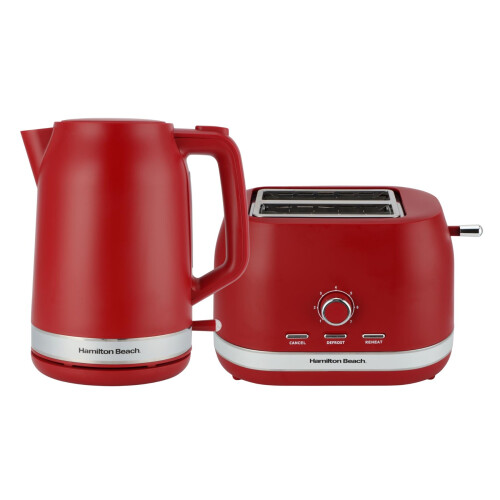 Hamilton Beach Hamilton Beach, Kettle & Toaster Set, Ella Collection, Red, HBELLAMR