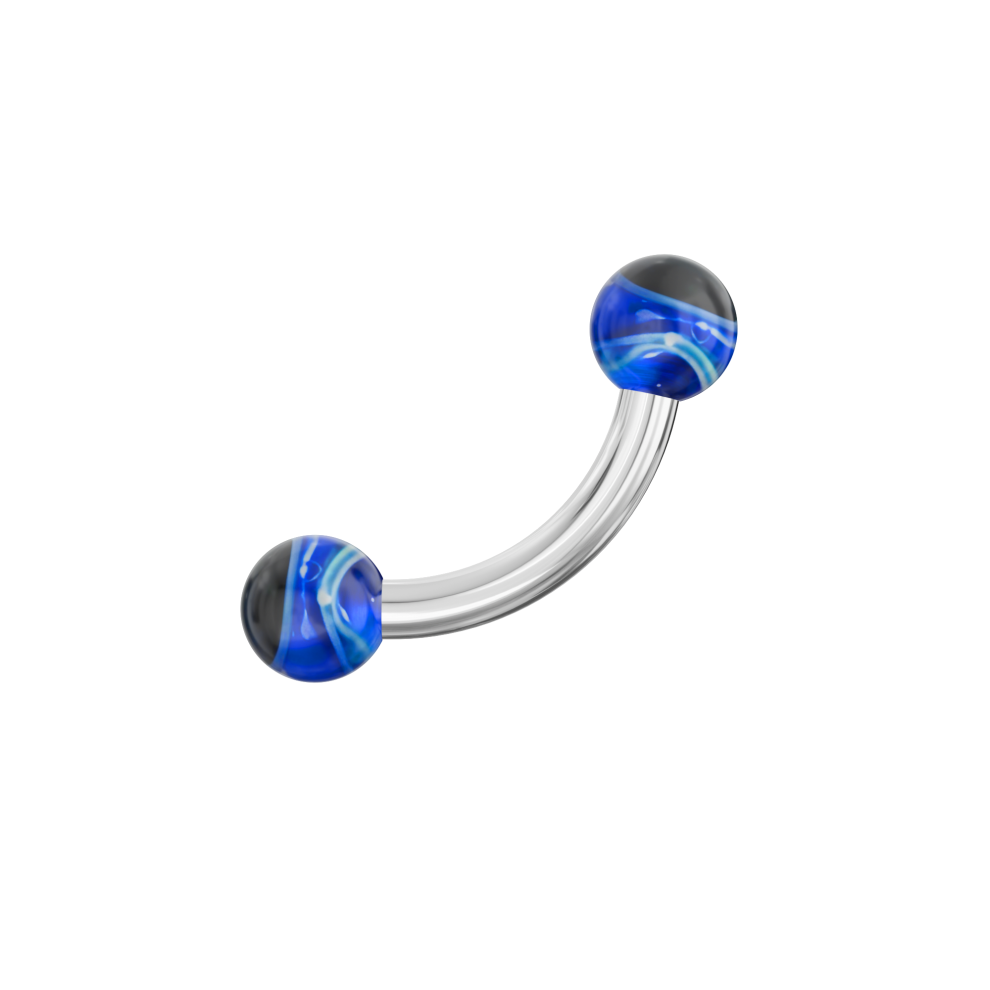 (10mm) Steel Curved Bar with Random UV Ball (Pack of 10)-image-OPC-PHDX56S-NEW