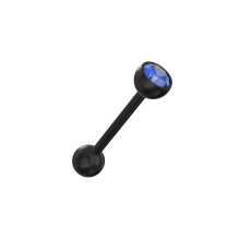 (Dark Blue) Black-line BioFlex Jewelled Straight Barbell