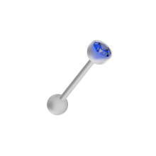 (Dark Blue) BioFlex Jewelled Straight Barbell