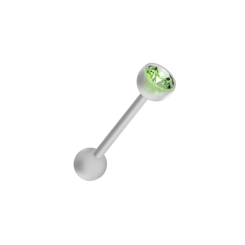 (Peridot) BioFlex Jewelled Straight Barbell-image-OPC-PHDX5G9-NEW