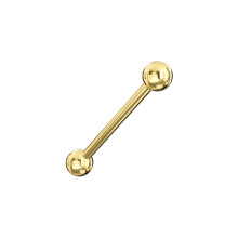 (1.6x22mmx5mm) 14K Solid Yellow Gold Straight Tongue Barbell with Ball (Sold as piece)