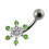(Clear, Rose Gold) Flower Navel Belly Bar 6