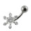 (Clear, Rose Gold) Flower Navel Belly Bar 2