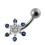 (Clear, Rose Gold) Flower Navel Belly Bar 3