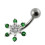 (Clear, Rose Gold) Flower Navel Belly Bar 4