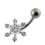 (Clear, Rose Gold) Flower Navel Belly Bar 5
