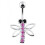 (Pink, Silver) Jewelled Bug Non- Moving  Belly Ring 10