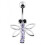 (Lavender, Silver) Jewelled Bug Non- Moving  Belly Ring 8