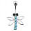 (Lavender, Silver) Jewelled Bug Non- Moving  Belly Ring 4