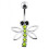 (Lavender, Silver) Jewelled Bug Non- Moving  Belly Ring 9
