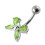 (Lavender, Silver) Flower Design Non-moving Belly Ring 9
