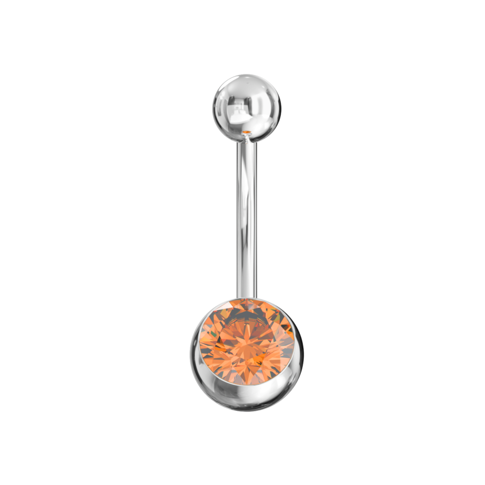 (5mm, 12mm) 316L Surgical Steel Classic Jewelled Belly Ring-image-OPC-PHDX6Q9-NEW